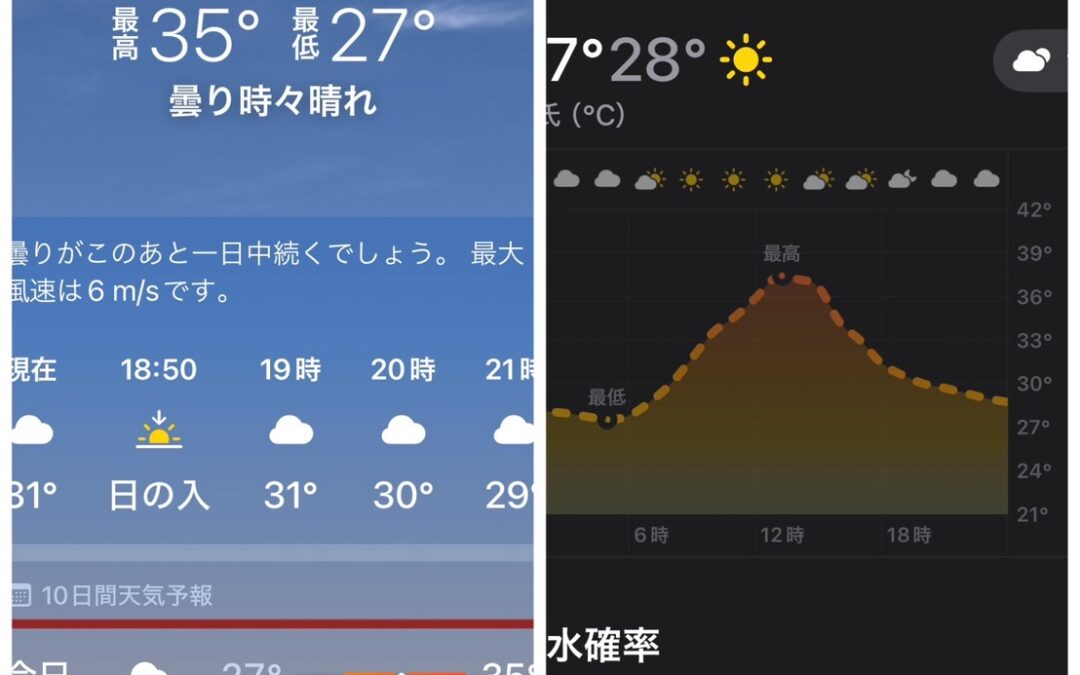 昨日のお天気確認できるよ(^^♪