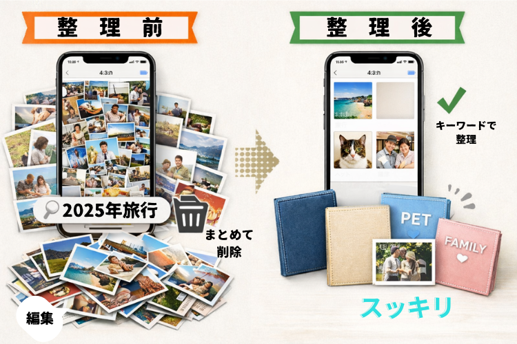 写真アプリの裏ワザ｜一瞬で整理する方法