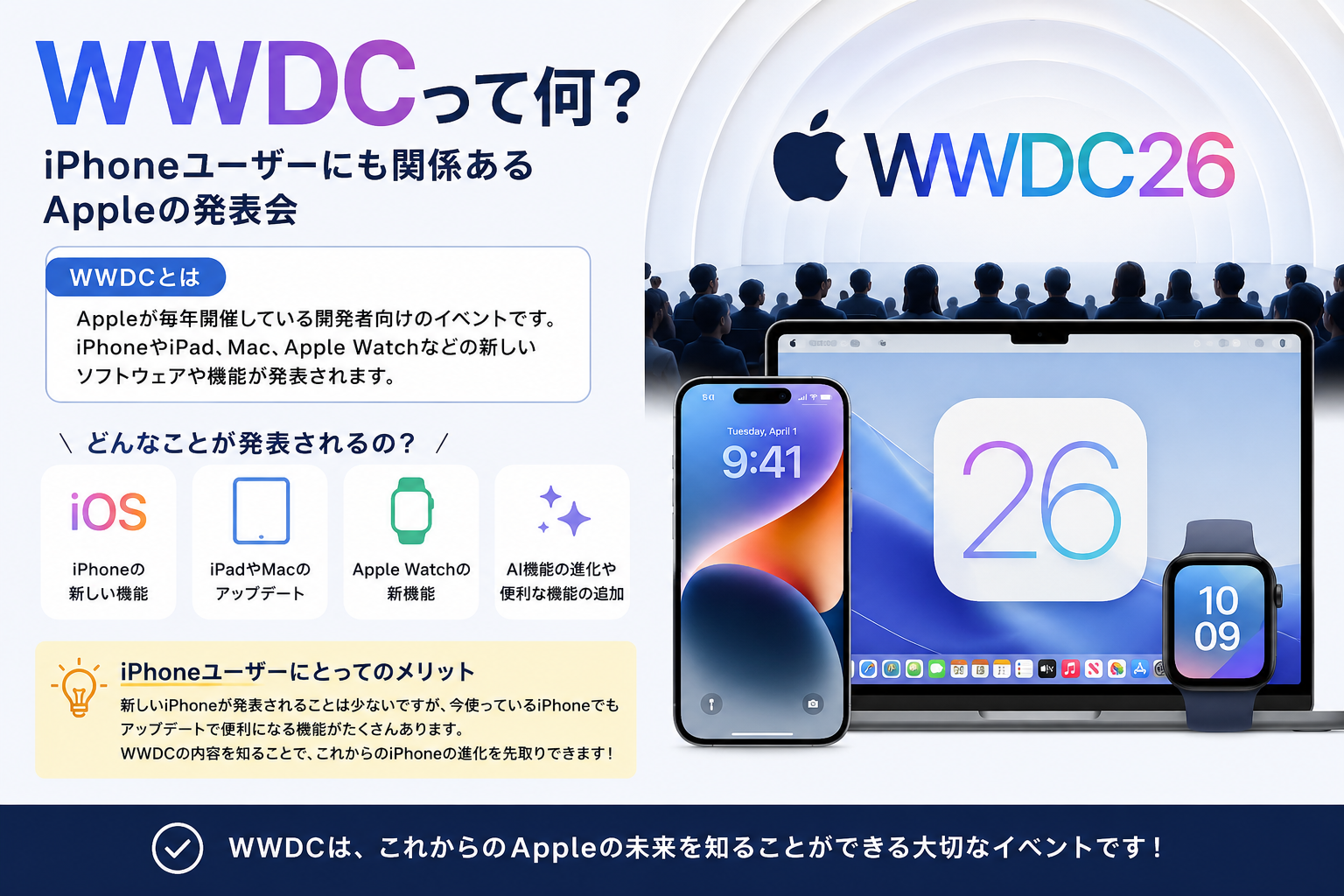 WWDCって何？iPhoneユーザーにも関係あるAppleの発表会