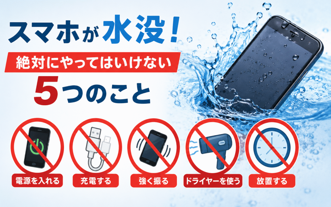 スマホが水没！絶対にやってはいけない5つのこと