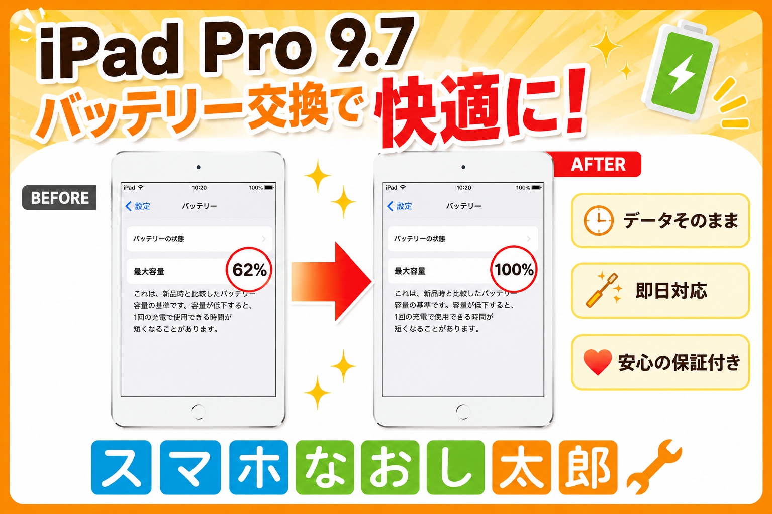🔋 iPad Pro 9.7のバッテリー交換で快適に！ 🔋